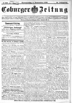 Coburger Zeitung Donnerstag 2. November 1899