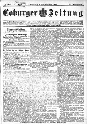 Coburger Zeitung Dienstag 7. November 1899