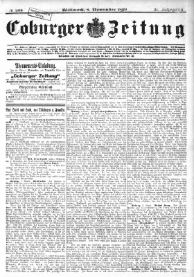 Coburger Zeitung Mittwoch 8. November 1899