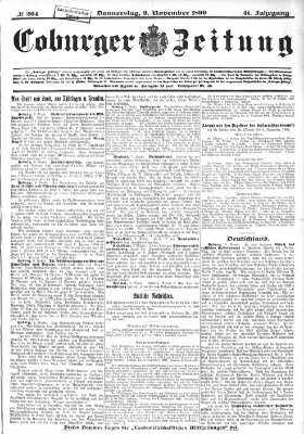 Coburger Zeitung Donnerstag 9. November 1899