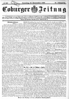 Coburger Zeitung Sonntag 12. November 1899