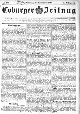 Coburger Zeitung Sonntag 19. November 1899