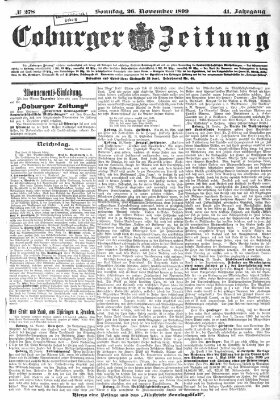 Coburger Zeitung Sonntag 26. November 1899