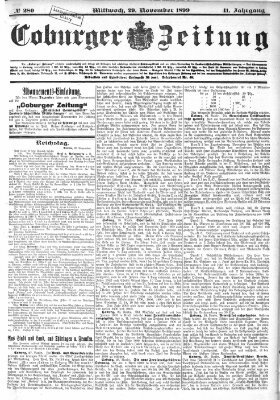 Coburger Zeitung Mittwoch 29. November 1899