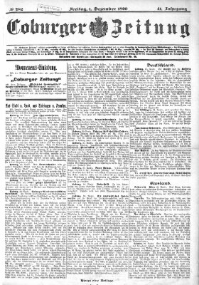 Coburger Zeitung Freitag 1. Dezember 1899