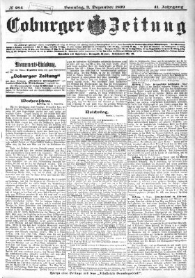 Coburger Zeitung Sonntag 3. Dezember 1899