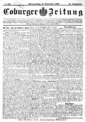 Coburger Zeitung Donnerstag 21. Dezember 1899