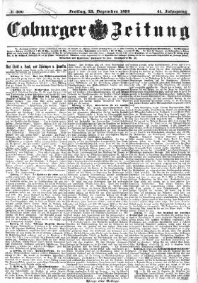 Coburger Zeitung Freitag 22. Dezember 1899