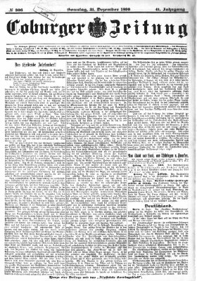 Coburger Zeitung Sonntag 31. Dezember 1899