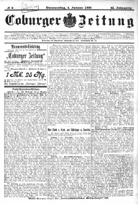 Coburger Zeitung Donnerstag 4. Januar 1900