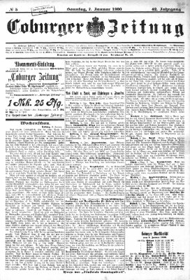 Coburger Zeitung Sonntag 7. Januar 1900