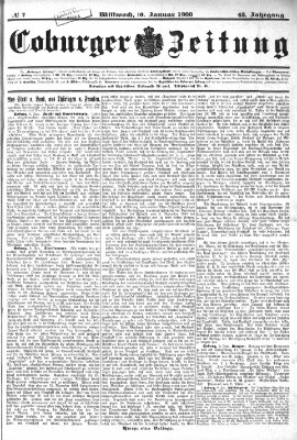 Coburger Zeitung Mittwoch 10. Januar 1900