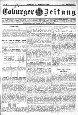 Coburger Zeitung Freitag 12. Januar 1900