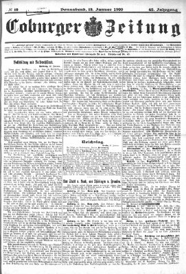 Coburger Zeitung Samstag 13. Januar 1900