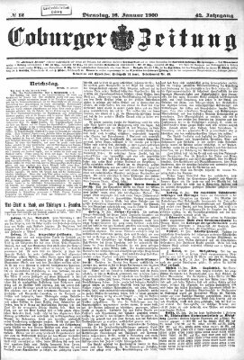 Coburger Zeitung Dienstag 16. Januar 1900