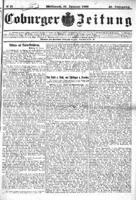 Coburger Zeitung Mittwoch 17. Januar 1900