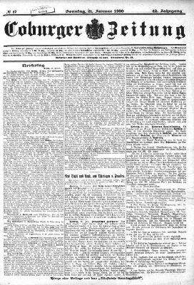 Coburger Zeitung Sonntag 21. Januar 1900