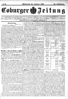 Coburger Zeitung Mittwoch 24. Januar 1900