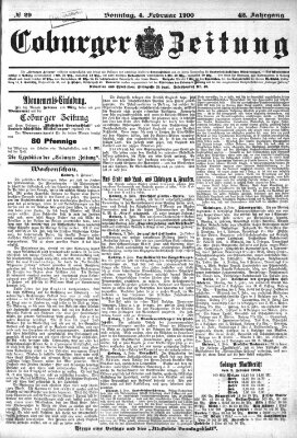 Coburger Zeitung Sonntag 4. Februar 1900