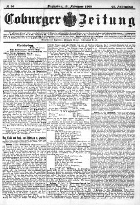 Coburger Zeitung Dienstag 13. Februar 1900