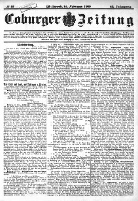 Coburger Zeitung Mittwoch 14. Februar 1900