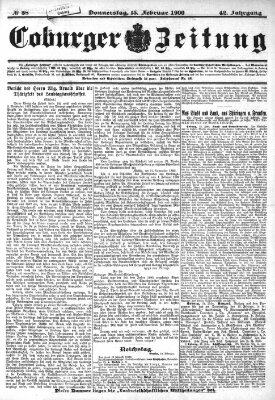 Coburger Zeitung Donnerstag 15. Februar 1900