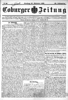 Coburger Zeitung Freitag 16. Februar 1900