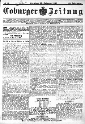 Coburger Zeitung Sonntag 25. Februar 1900