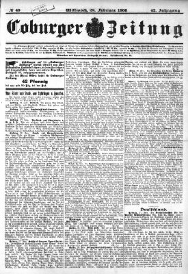 Coburger Zeitung Wednesday 28. February 1900