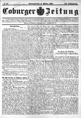 Coburger Zeitung Samstag 3. März 1900