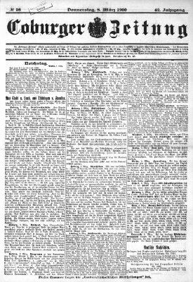 Coburger Zeitung Donnerstag 8. März 1900