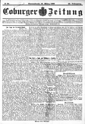 Coburger Zeitung Samstag 10. März 1900