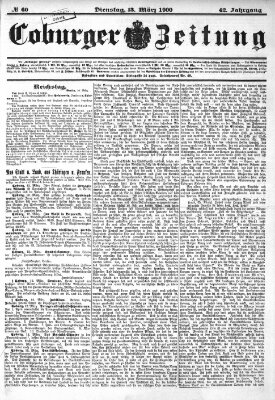 Coburger Zeitung Dienstag 13. März 1900