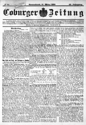 Coburger Zeitung Samstag 17. März 1900