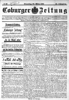 Coburger Zeitung Dienstag 20. März 1900