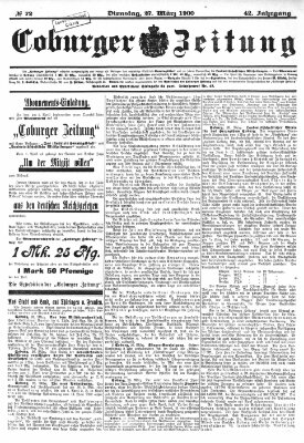 Coburger Zeitung Dienstag 27. März 1900