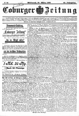 Coburger Zeitung Mittwoch 28. März 1900