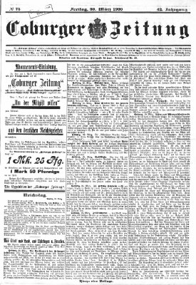 Coburger Zeitung Freitag 30. März 1900