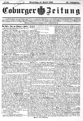 Coburger Zeitung Dienstag 10. April 1900