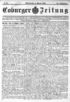 Coburger Zeitung Mittwoch 11. April 1900