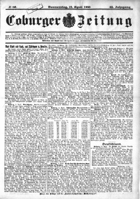 Coburger Zeitung Donnerstag 12. April 1900