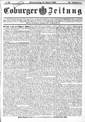 Coburger Zeitung Donnerstag 19. April 1900