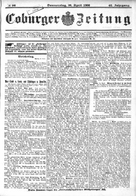 Coburger Zeitung Donnerstag 26. April 1900