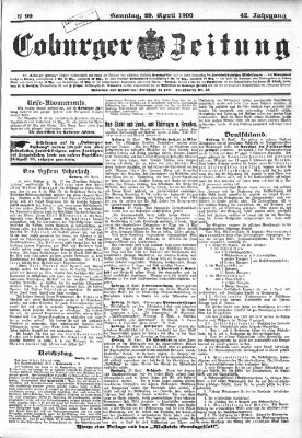 Coburger Zeitung Sonntag 29. April 1900