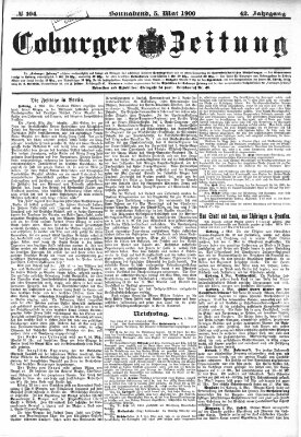 Coburger Zeitung Samstag 5. Mai 1900