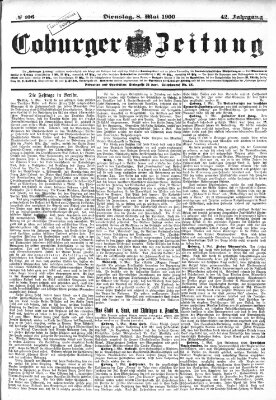 Coburger Zeitung Dienstag 8. Mai 1900