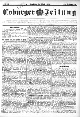 Coburger Zeitung Freitag 11. Mai 1900