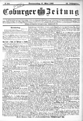 Coburger Zeitung Donnerstag 17. Mai 1900