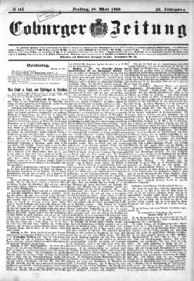 Coburger Zeitung Freitag 18. Mai 1900