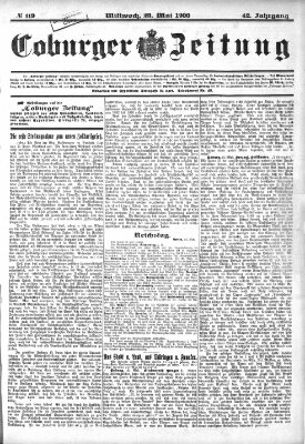 Coburger Zeitung Mittwoch 23. Mai 1900